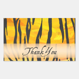 Wild Animal Tiger Stripe Thank You Rectangular Sticker