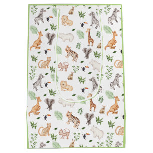 wild Animal With Jungle Tree pattern Medium Gift Bag