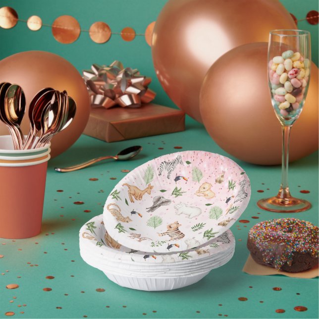 wild Animal With Jungle Tree pattern  Paper Plate (Multi)