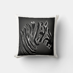 Wild Animal Zebra Black and White Art Cushion