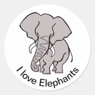 Wild animals - African ELEPHANT- Endangered animal Classic Round Sticker