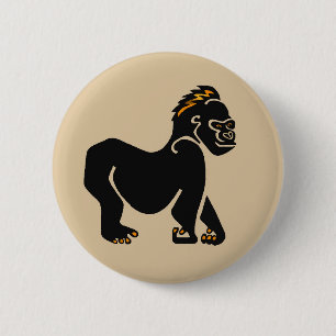 Wild animals - Cool GORILLA - Ape - Primate 6 Cm Round Badge