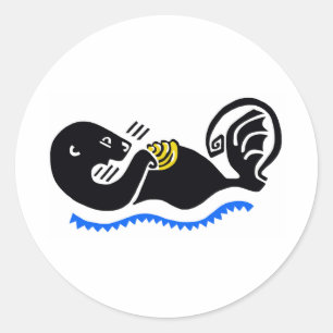 Wild animals - Cute Sea OTTER - Wildlife Classic Round Sticker