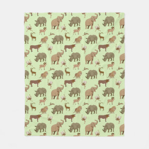 Wild animals fleece blanket