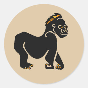 Wild animals -  GORILLA - Nature - Africa Classic Round Sticker