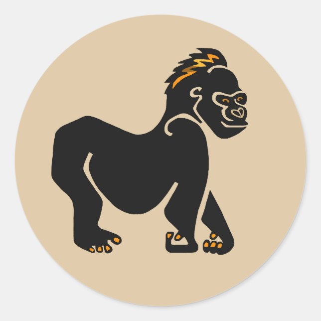 Wild animals -  GORILLA - Nature - Africa Classic Round Sticker (Front)