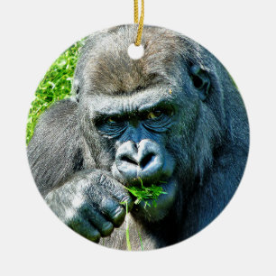 WILD ANIMALS - GORILLAS CERAMIC TREE DECORATION