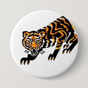 Wild animals - Graphic TIGER -Wildlife - Nature 7.5 Cm Round Badge