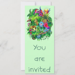 Wild Animals hidden in Surreal Jungle Invitation