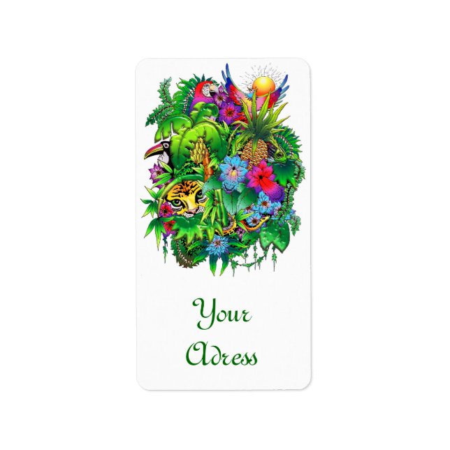 Wild Animals hidden in Surreal Jungle Label (Front)