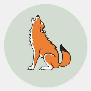 Wild animals - Howling Red WOLF -Wildlife - USA - Classic Round Sticker