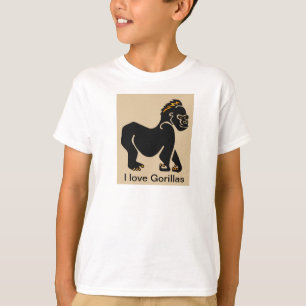 Wild animals -  I love GORILLAS - Ape - Primate-  T-Shirt