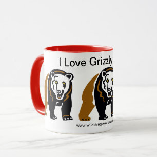 Wild animals - I love GRIZZLY Bears - Nature -  Mug
