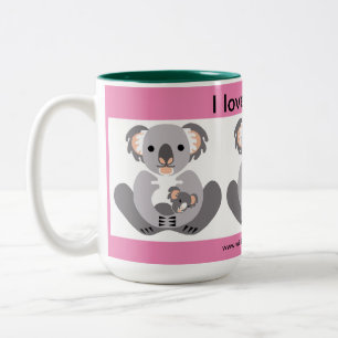 Wild animals - I love  KOALAS Wildlife -Australia Two-Tone Coffee Mug