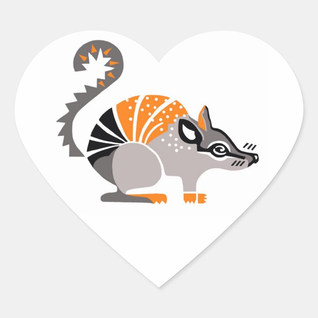 Wild animals - I love NUMBATS - Wildlife-Marsupial Heart Sticker (Front)