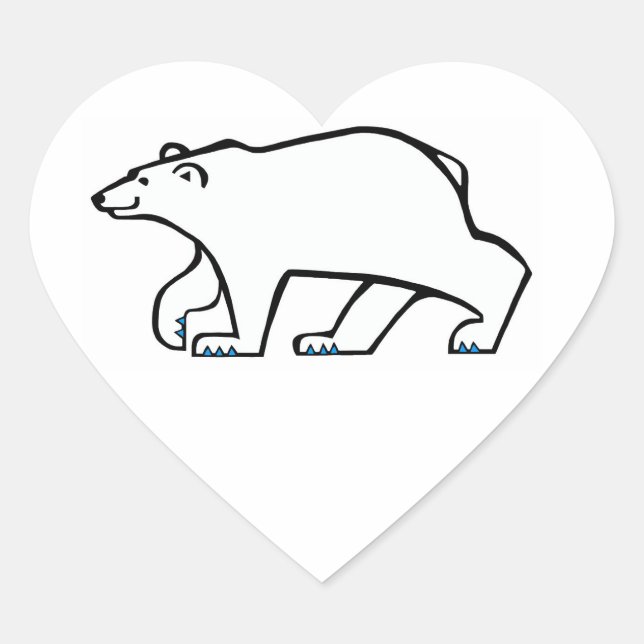 Wild animals -I love Polar BEARS - Animal lover -  Heart Sticker (Front)