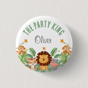Wild Animals Jungle Animals Tropical Boy Birthday 3 Cm Round Badge