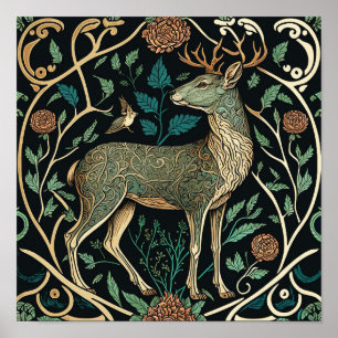 Wild animals live in a forest, deer too. poster