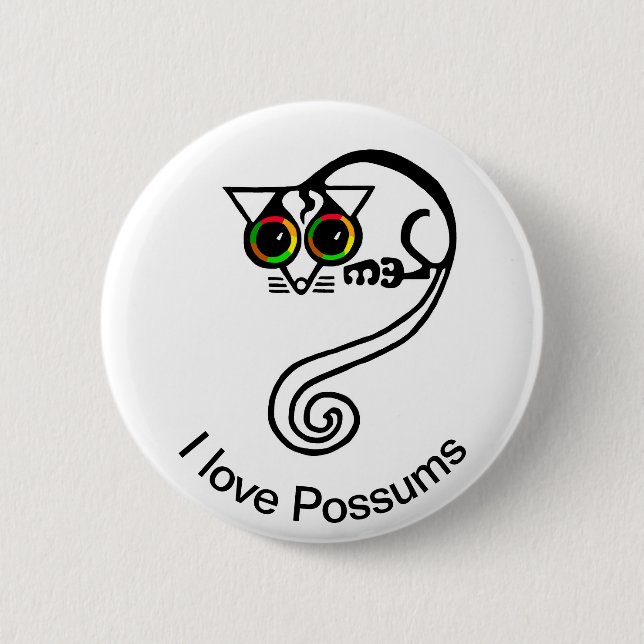 Wild animals -  love POSSUMS -Australian wildlife 6 Cm Round Badge (Front)