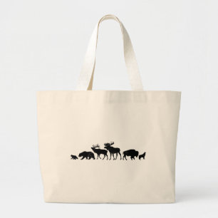 Wild Animals of Yellowstone Large Tote Bag