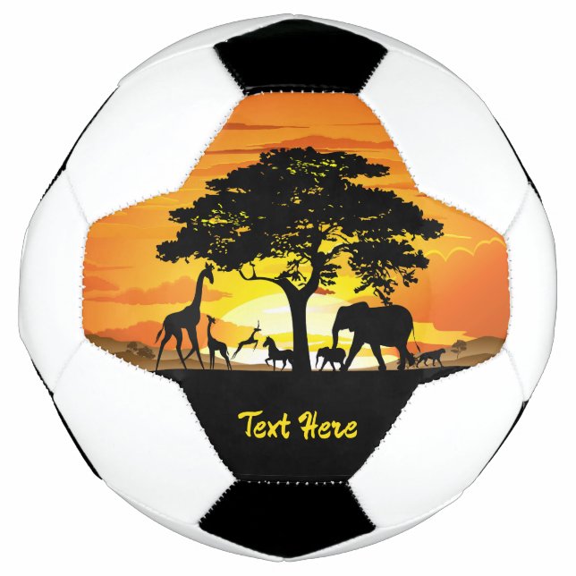 Wild Animals on African Savanna Sunset Football (Front)