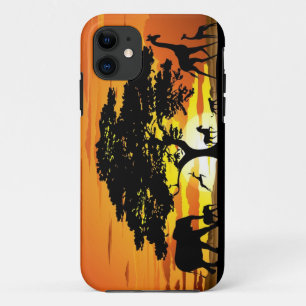 Wild Animals on Savannah Sunset iPhone 5 Cases