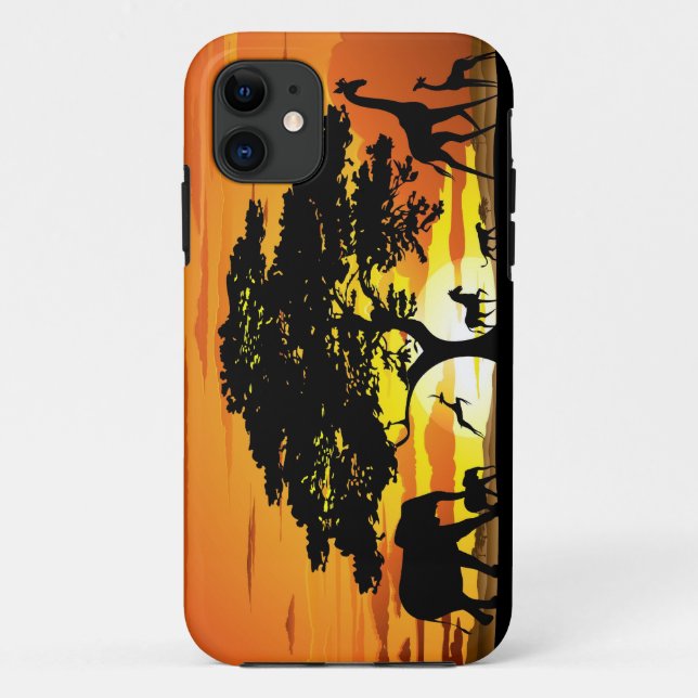 Wild Animals on Savannah Sunset iPhone 5 Cases (Back)