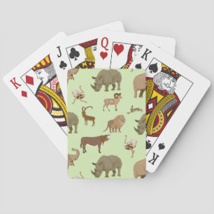 Wild animals playing cards