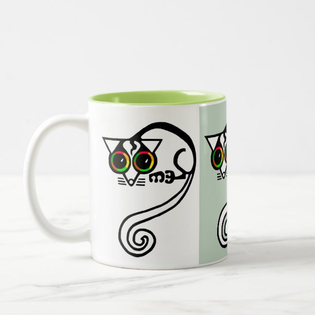 Wild animals -POSSUM- Conservation- Nature  Green Two-Tone Coffee Mug (Left)