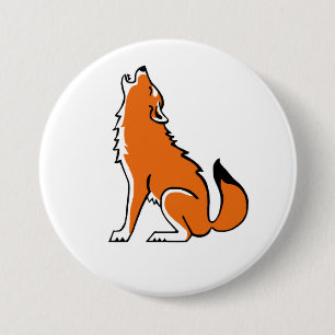 Wild animals -   Red WOLF - Animal lover 7.5 Cm Round Badge