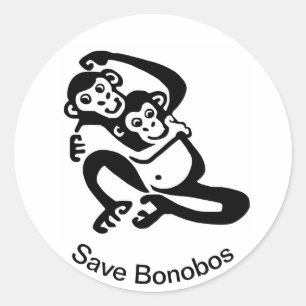 Wild animals -Save BONOBOS - Chimpanzee- Africa Classic Round Sticker