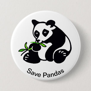Wild animals -Save PANDAS - wildlife 7.5 Cm Round Badge