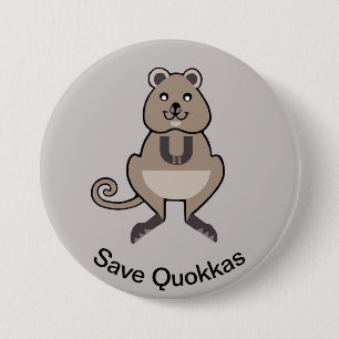 Wild animals - Save QUOKKAS -Australia - 7.5 Cm Round Badge
