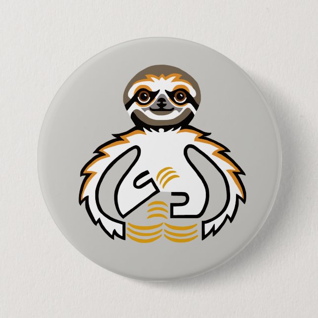 Wild animals - SLOTH -Conservation - Nature 7.5 Cm Round Badge (Front)