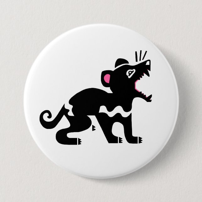 Wild animals -  TASMANIAN DEVIL- Marsupial 7.5 Cm Round Badge (Front)