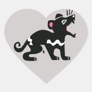 Wild animals - Tasmanian DEVIL- Wildlife -  Heart Sticker