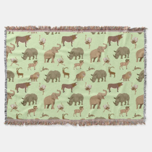 Wild animals throw blanket