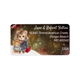 Wild animals Winter dreamy gift festive custom Label