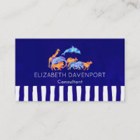 Wild Animals with a Bluish Purple Striped Border