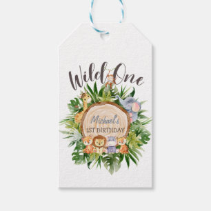 Wild Animals Wood Birthday Gift Tags