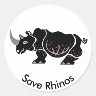 Wild animas -  Save RHINOS - Nature- Africa Classic Round Sticker