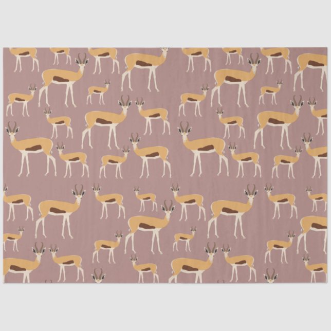 Wild Antelope Animal Pattern  Tissue Paper (Front)