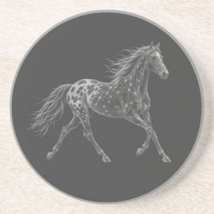 Wild Appaloosa Mustang Horse Chalk Art Stone Coaster