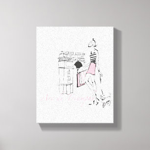 Wild Apple   Arc De Triomphe - Girly Sketch Canvas Print