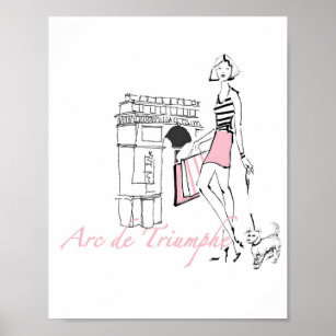 Wild Apple   Arc De Triomphe - Girly Sketch Poster
