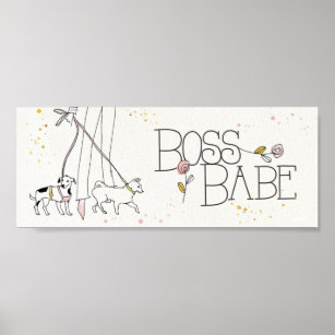 Wild Apple   Boss Babe - Modern Sketch Poster