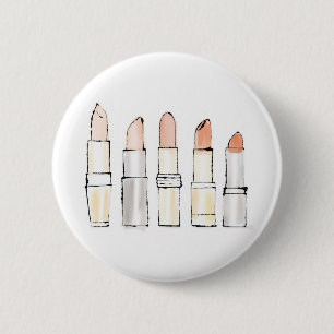 Wild Apple Colourful Modern Lipstick Sketch 6 Cm Round Badge