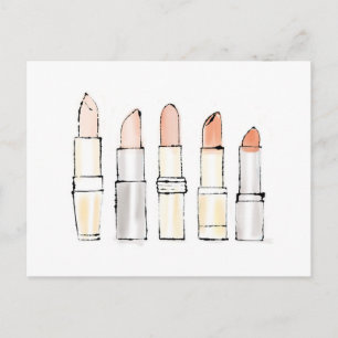 Wild Apple   Colourful Modern Lipstick Sketch Postcard