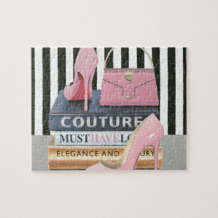 Wild Apple   Couture Stripes - Shoes & Bag Jigsaw Puzzle