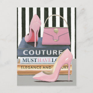 Wild Apple Couture Stripes - Shoes & Bag Postcard